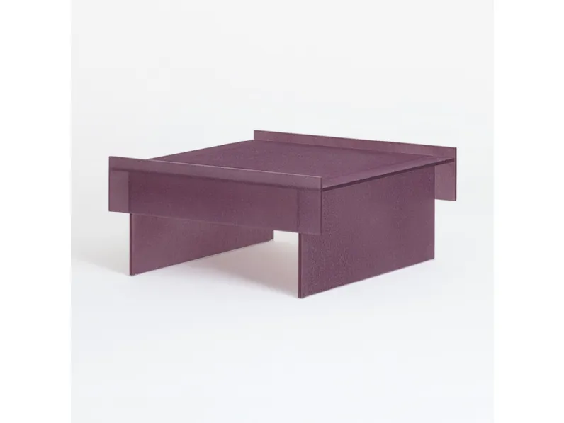 Tavolini Simoon in cristallo rivestiti con una speciale graniglia in vetro di Murano macinato di Glas Italia