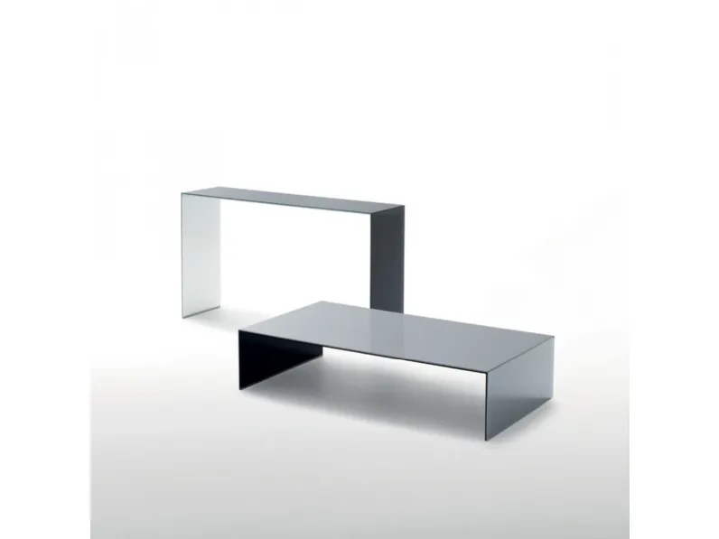 Tavolino e Consolle SiO2 Bridge in cristallo laccato di Glas Italia