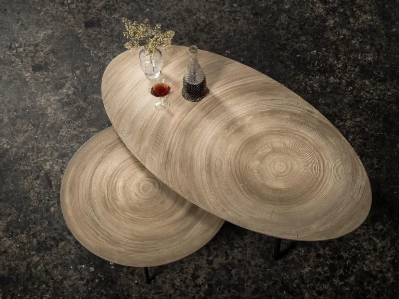 Tavolino doppio, rotondo ed ellittico in legno Sit Able 04 di MOS-Design