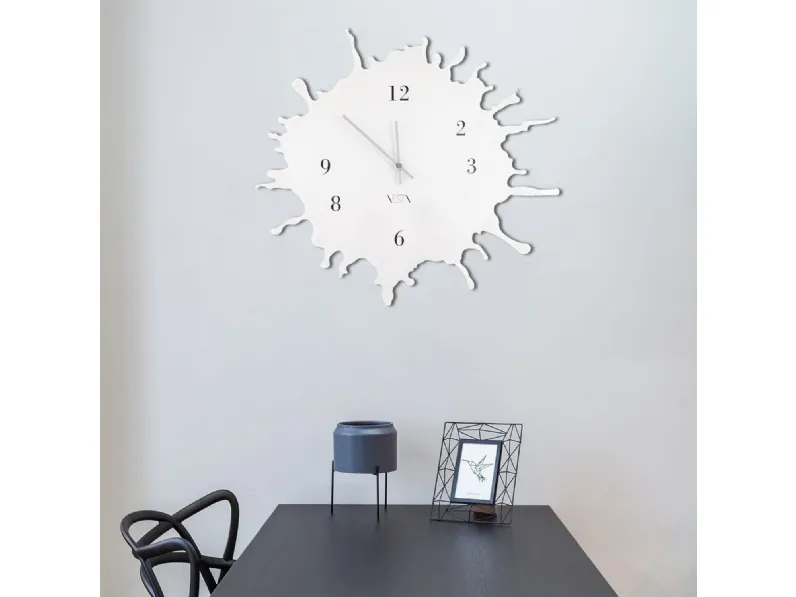Orologio in cristallo acrilico grande bianco Skizzo di Vesta
