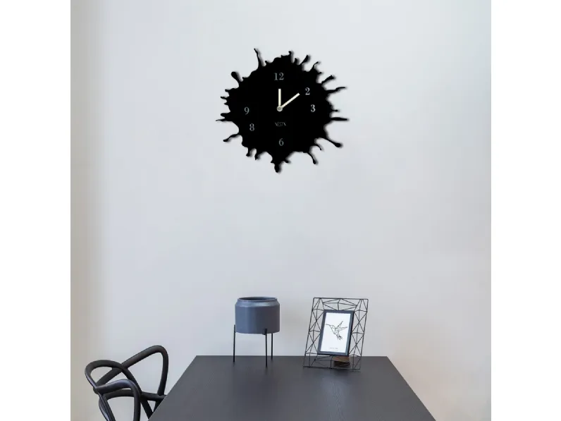 Orologio in cristallo acrilico piccolo nero Skizzo di Vesta