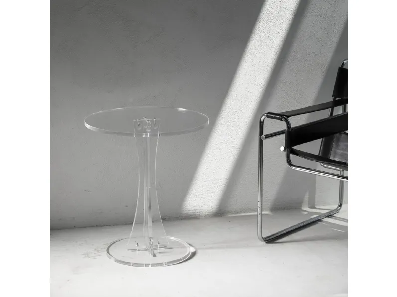 Tavolino rotondo in cristallo acrilico Sky di Vesta