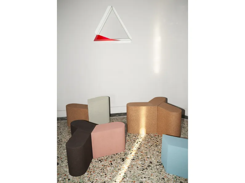 Tavolino in sughero modulare e componibile Slice 3441 di Bross Italia