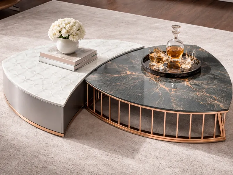 Tavolino di design Slice Marble di Migliorino