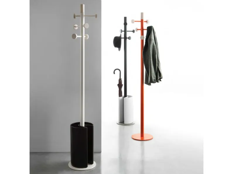 Appendiabiti in metallo con o senza portaombrelli in ceramica Slot di Flai
