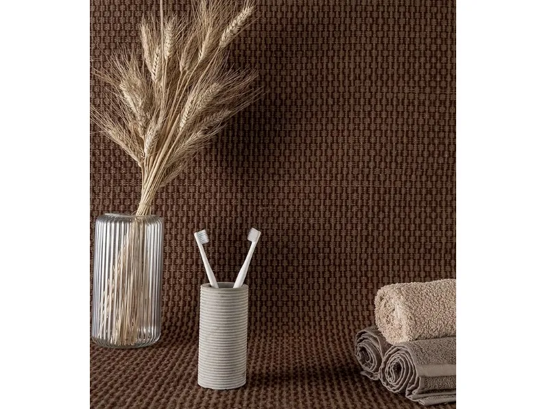 Tappeto intrecciato a mano in PET riciclato Spa di Warli