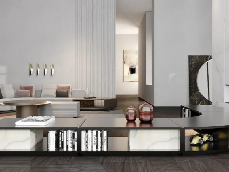 Tavolino contenitore modulare in legno laccato Space 40 di Reflex