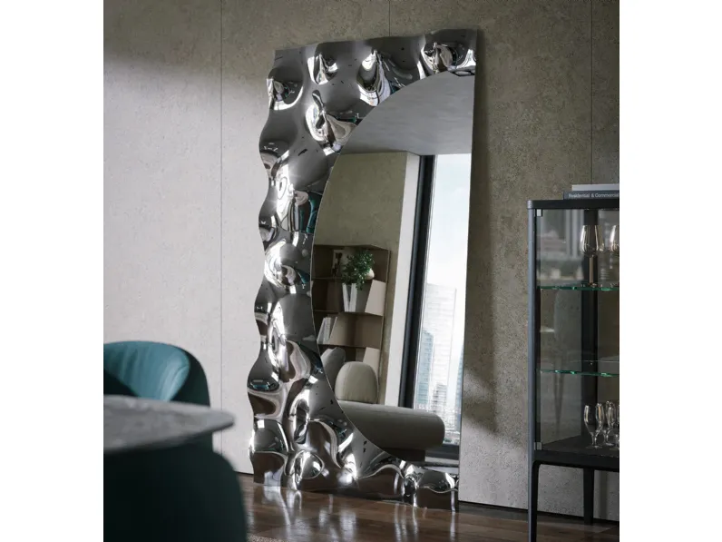 Specchiera di design con cornice in vetro fuso Afrodite di Tonin Casa