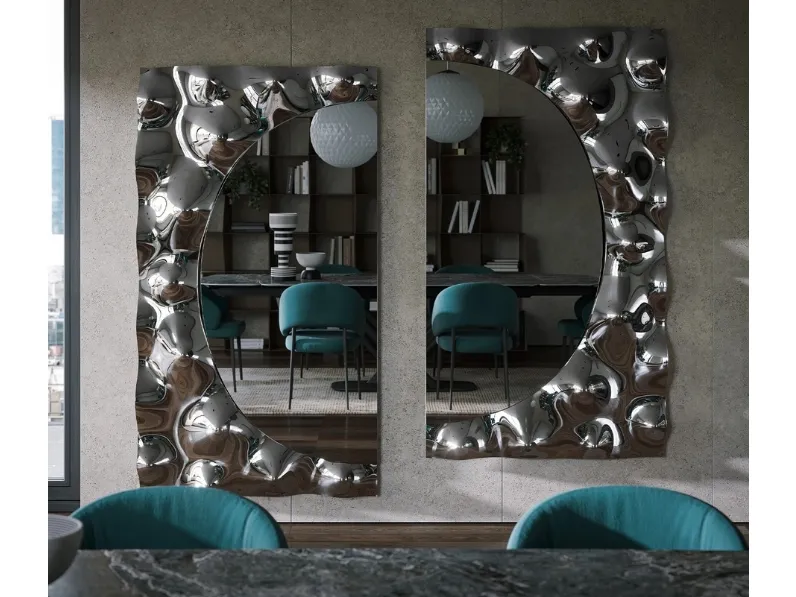 Specchiera di design con cornice in vetro fuso Afrodite di Tonin Casa