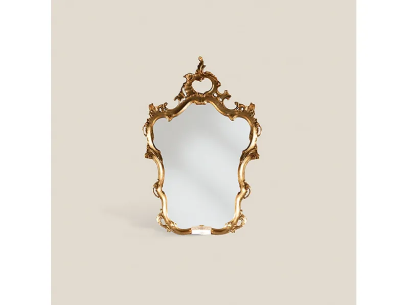 Specchiera sagomata in legno foglia oro Passioni 5128 di Tarocco Vaccari