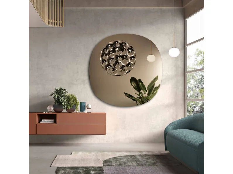 Specchio Bijou con inserto in vetro mosso di Capodarte