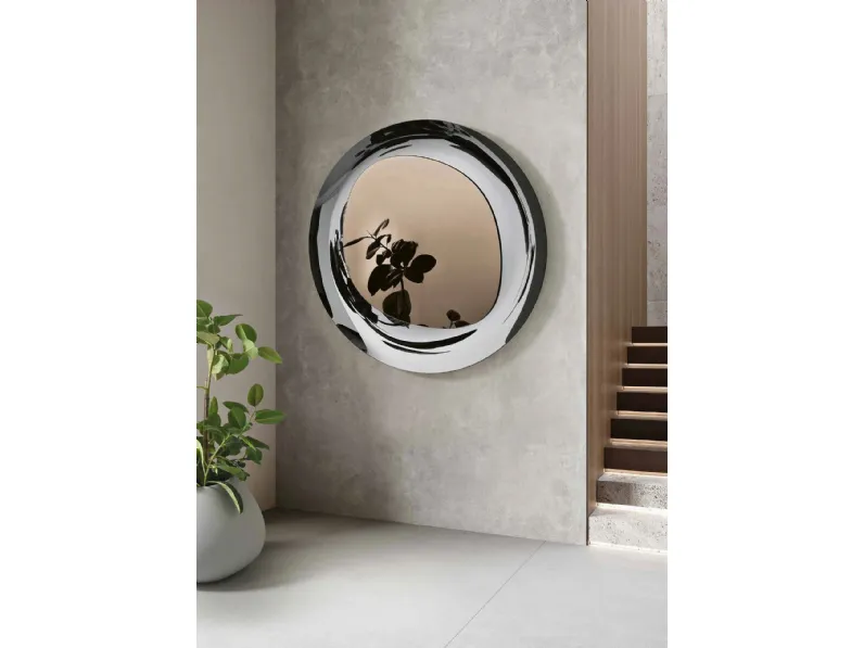 Specchio Luxor con cornice in vetro fuso di Capodarte