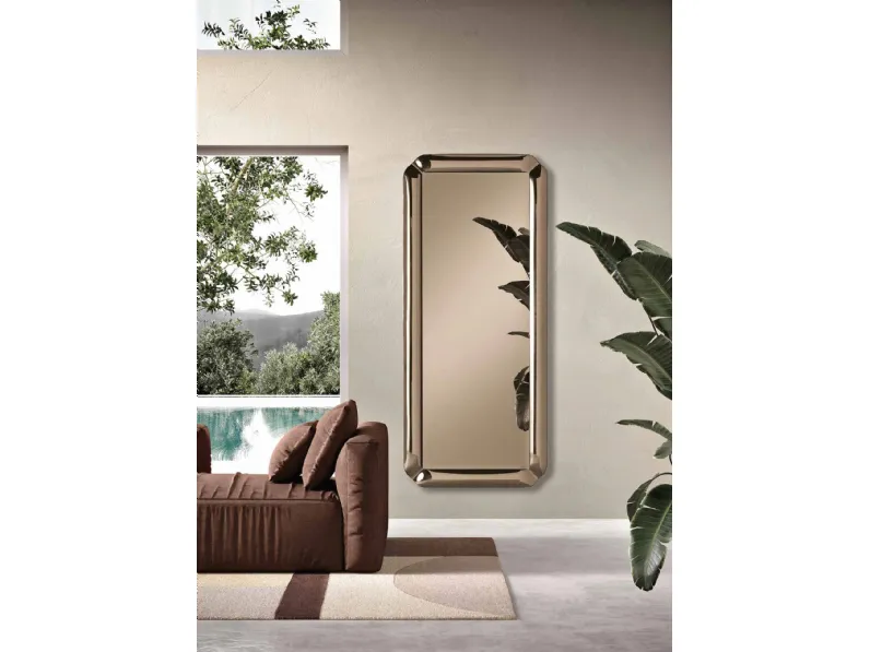 Specchio Odessa con cornice in cristallo fuso di Capodarte