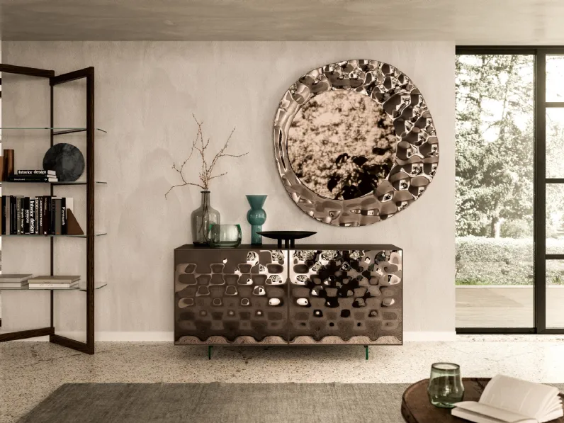 Specchio di design con cornice in vetro Sea di Ozzio