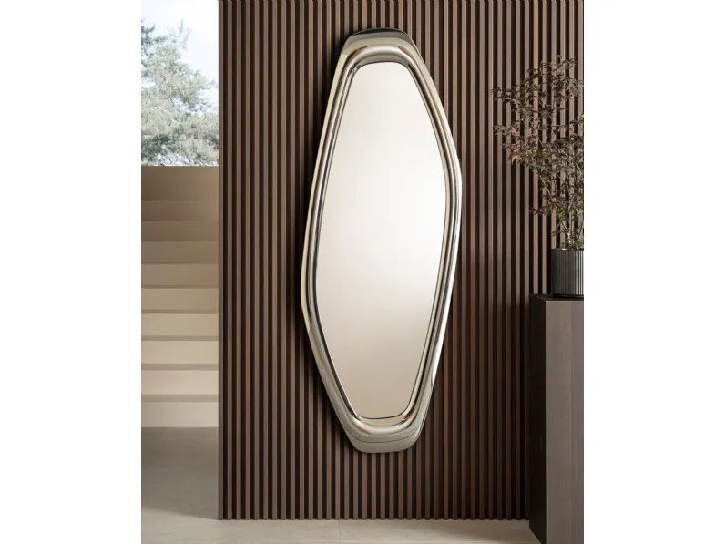 Specchio Soul con cornice in cristallo di Riflessi