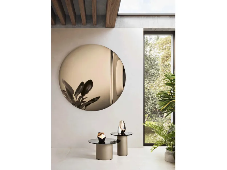 Specchio Spin in vetro fuso con onda di Capodarte