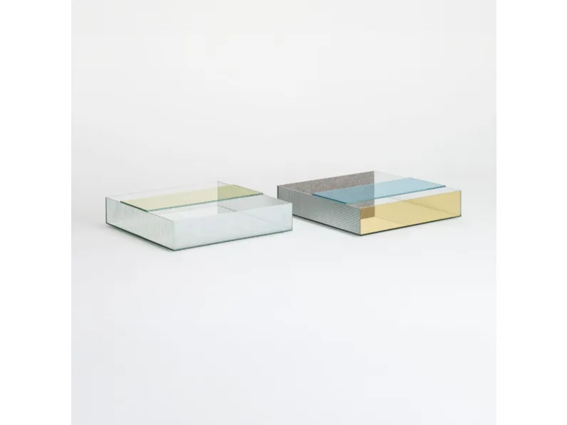 Tavolino quadrato Spectrum in cristallo di Glas Italia