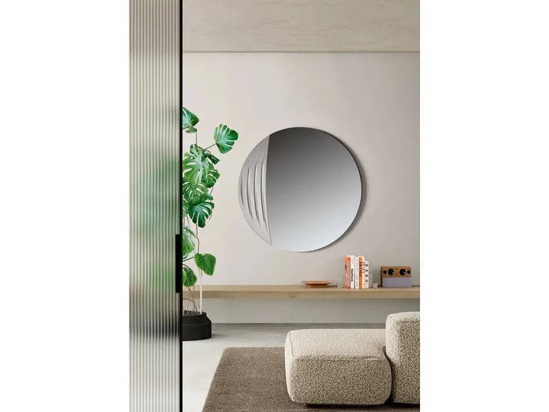 Specchio circolare con inserto retroargentato Spoon di Ikone Casa