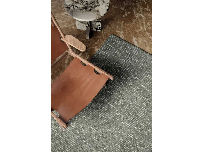 Tappeto Steel Verde Fucile in Bamboo e Lana di Carpet Edition