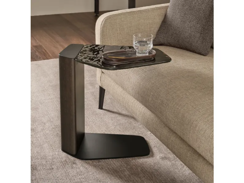 Tavolino in vetro e legno massello Stone di Fiam