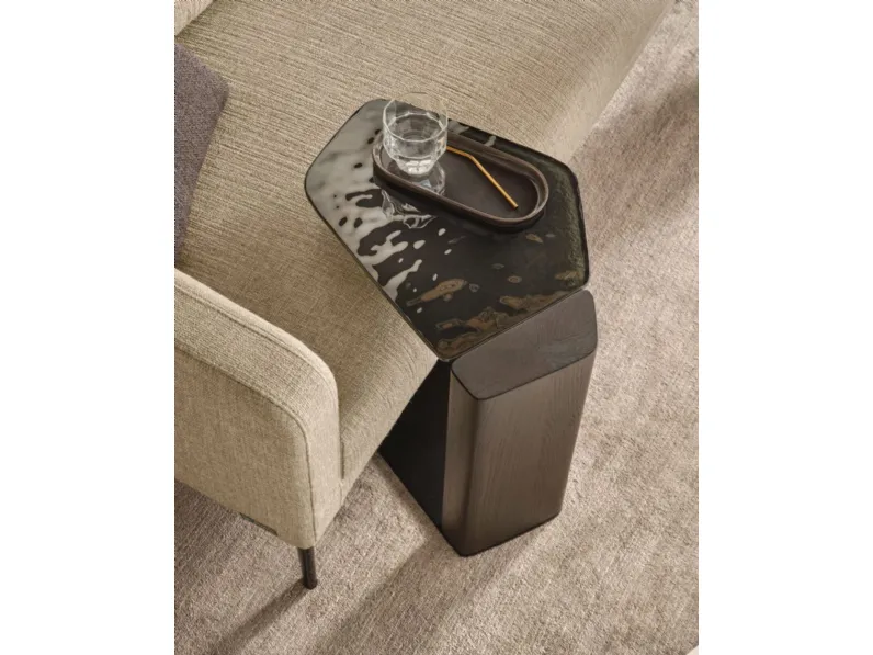 Tavolino in vetro e legno massello Stone di Fiam