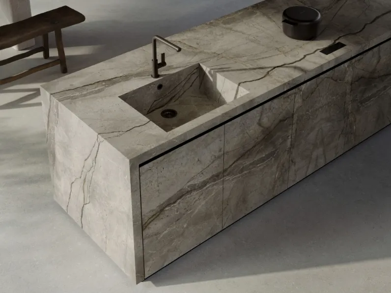 Top Cucina Stone Look Silver Root Grey di Marazzi