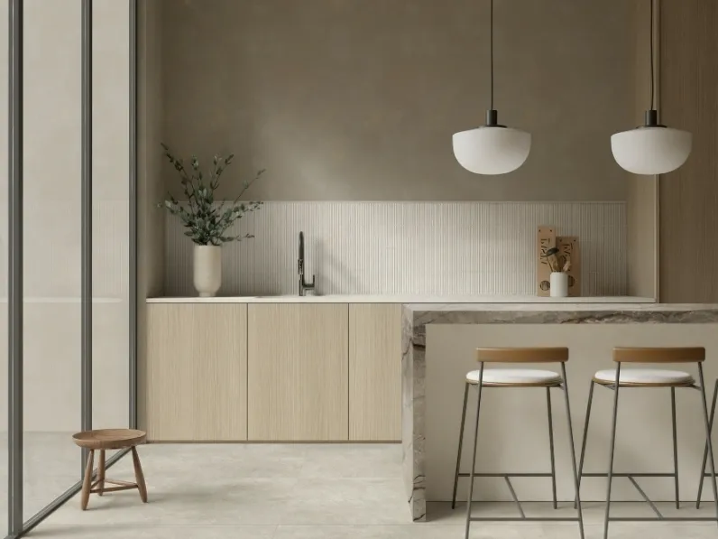 Top Cucina Stone Look Silver Root Grey di Marazzi