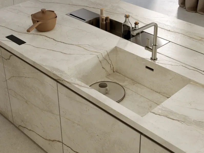 Top Cucina Stone Look Silver Root White di Marazzi