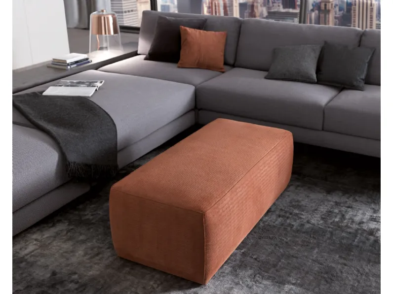 Pouf Stone rettangolare in tessuto di Misuraemme