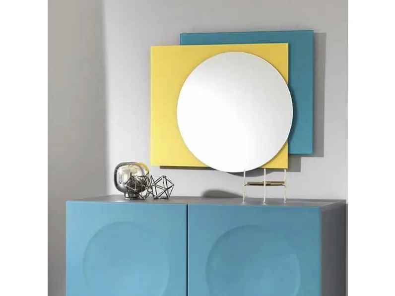 Specchio Shanti con inserto in vetro satinato di Stones