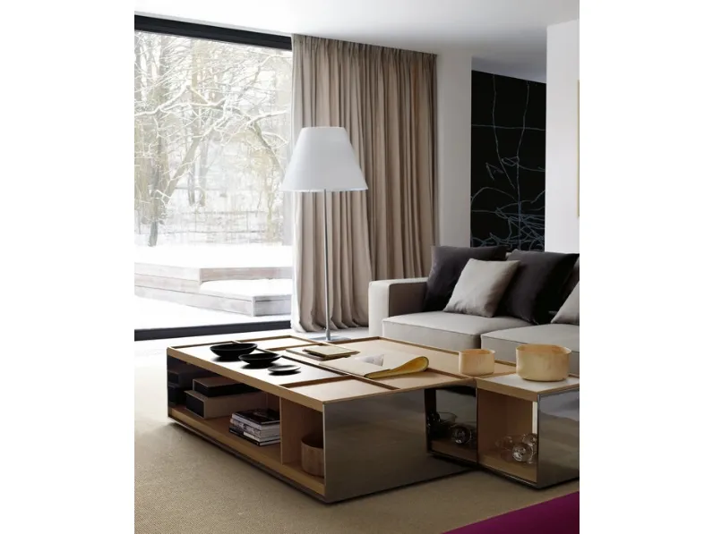 Tavolino Surface in legno e lamiera di acciaio di B&B Italia