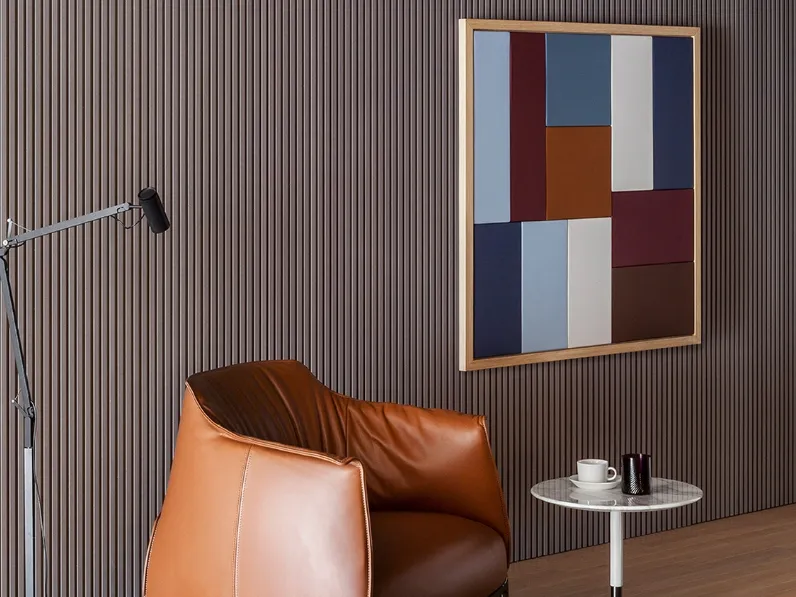 Quadro decorativo Tableau realizzato in pelle di Poltrona Frau