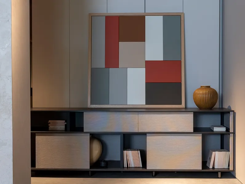Quadro decorativo geometrico in pelle Tableau di Poltrona Frau