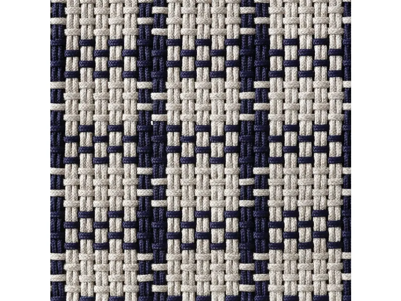 Tappeto in polipropilene effetto tessuto quadrettato bianco e blu Tartan di Leolori