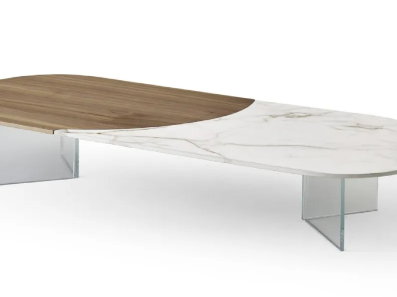 Tavolino in legno e ceramica A Tu per Tu di Modesign