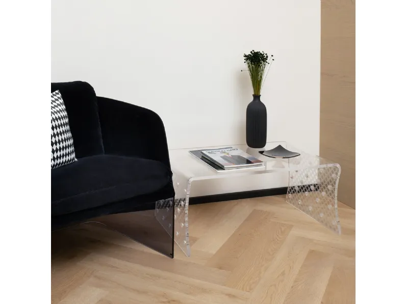 Tavolino in cristallo acrilico Crystal Sagomato di Vesta