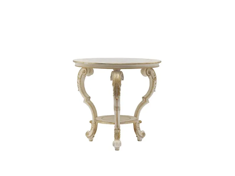 Tavolino da angolo 3627 bianco antico, mecca e colore tortora di Silvano Grifoni