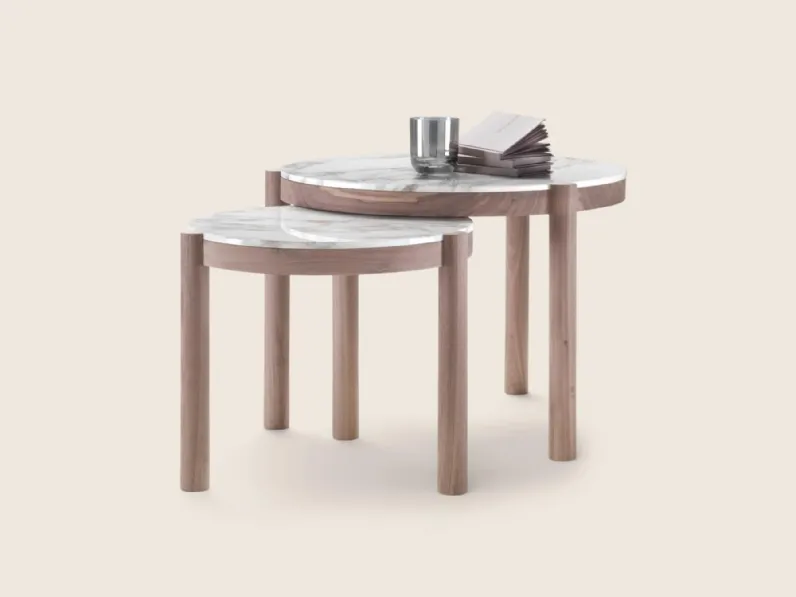Tavolino rotondo in marmo Gustav di Flexform