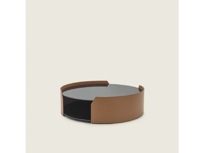 Tavolino in vetro e cuoio Louise di Flexform