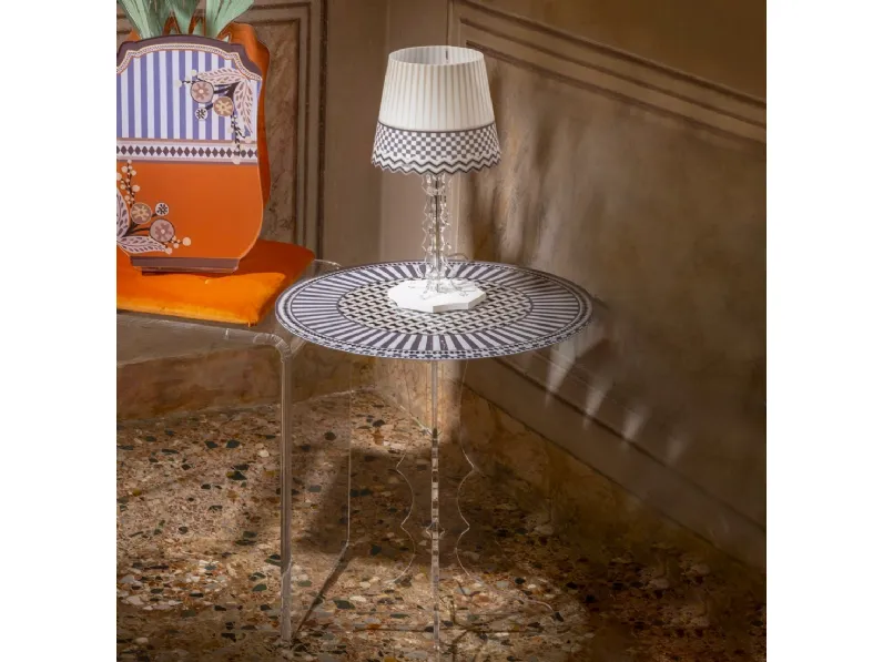 Tavolino tondo Miami in cristallo acrilico di Vesta