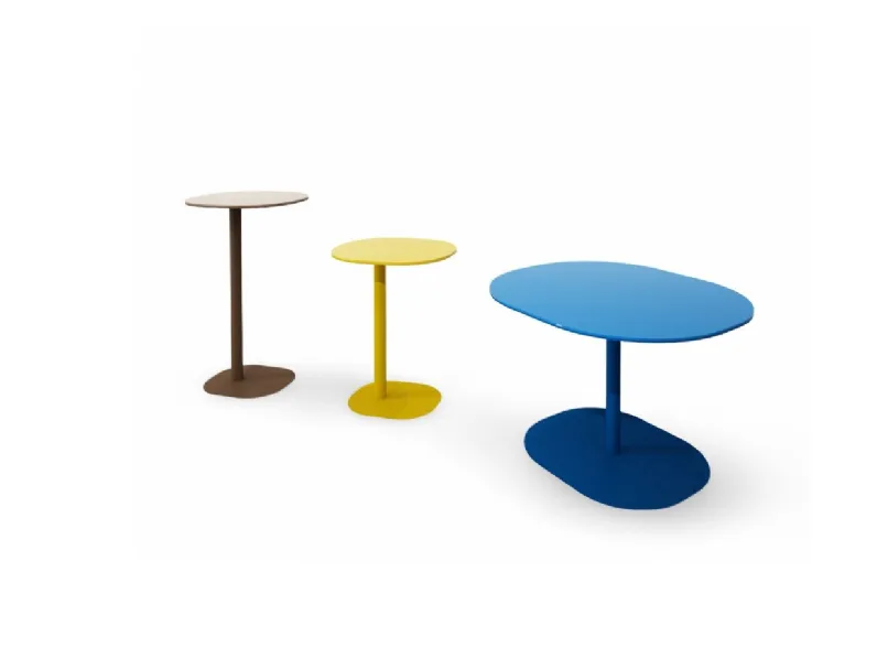 Tavolino Narciso con top in plexiglas e base in metallo di Egoitaliano