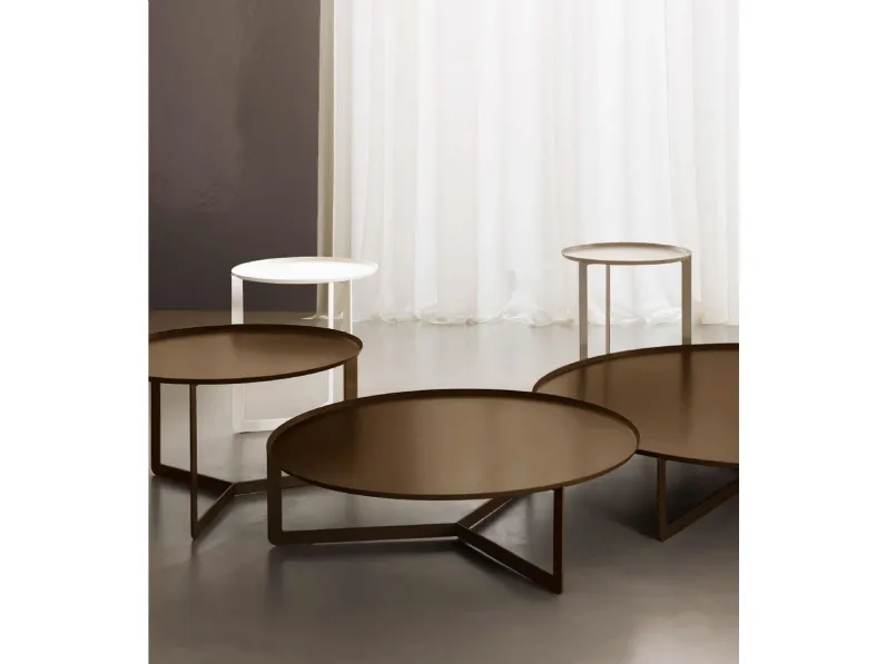 Tavolino in acciaio Round di Rosini Night