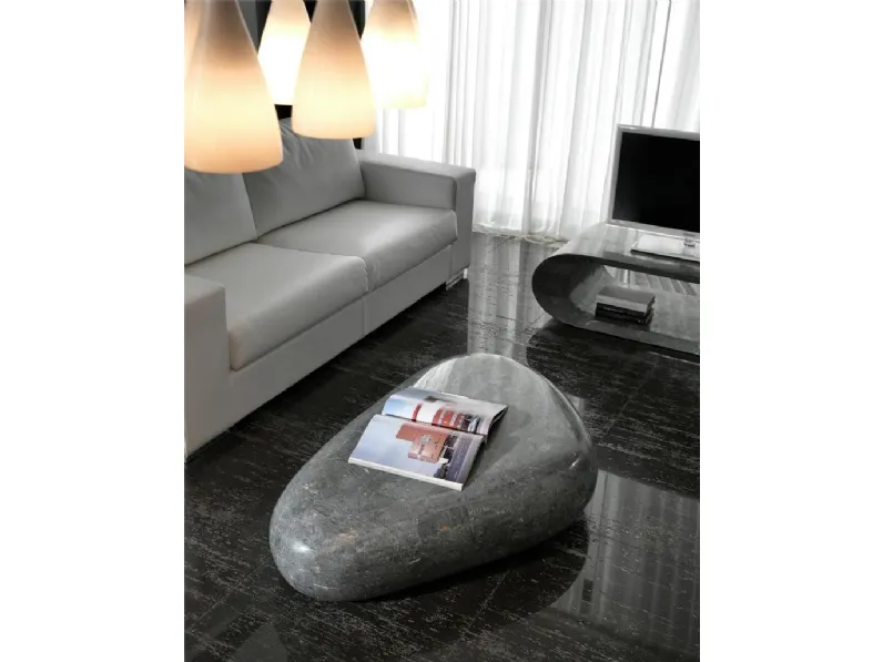 Tavolino Sasso Big in pietra fossile di Stones