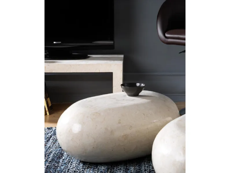 Tavolino Sasso Small in pietra fossile di Stone