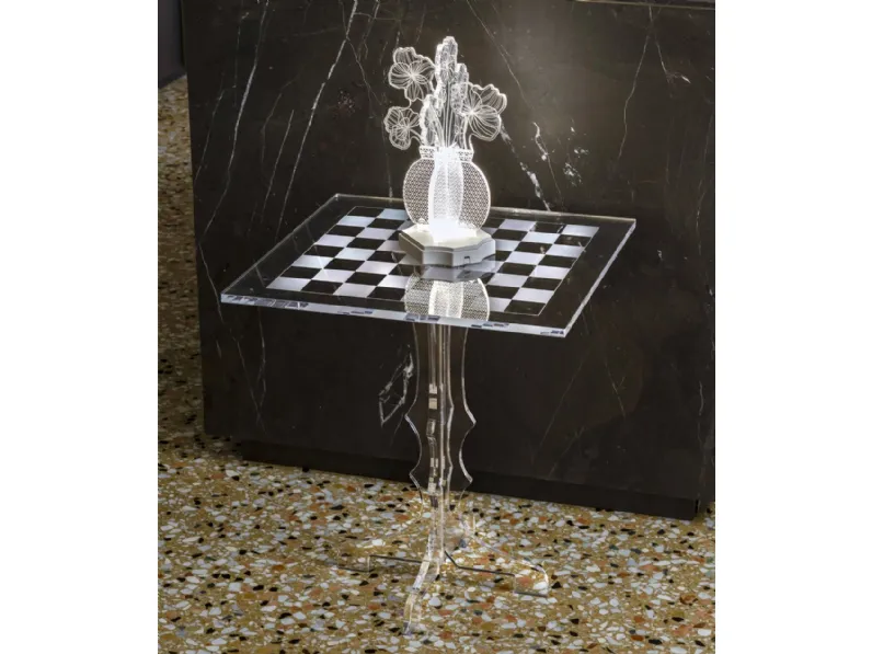 Tavolino Scacco Matto in cristallo acrilico di Vesta