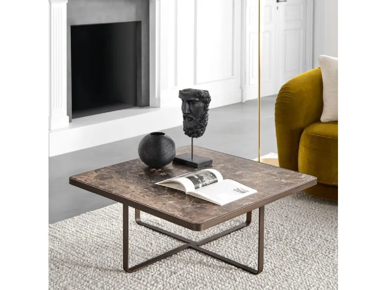 Tavolino Teo Square con top in marmo di Tosconova