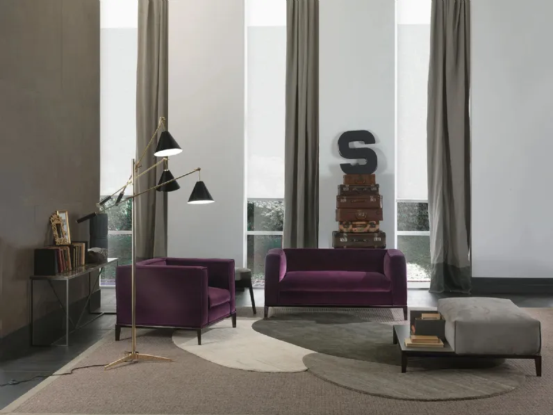 Pouf Taylor in tessuto imbottito di Frigerio