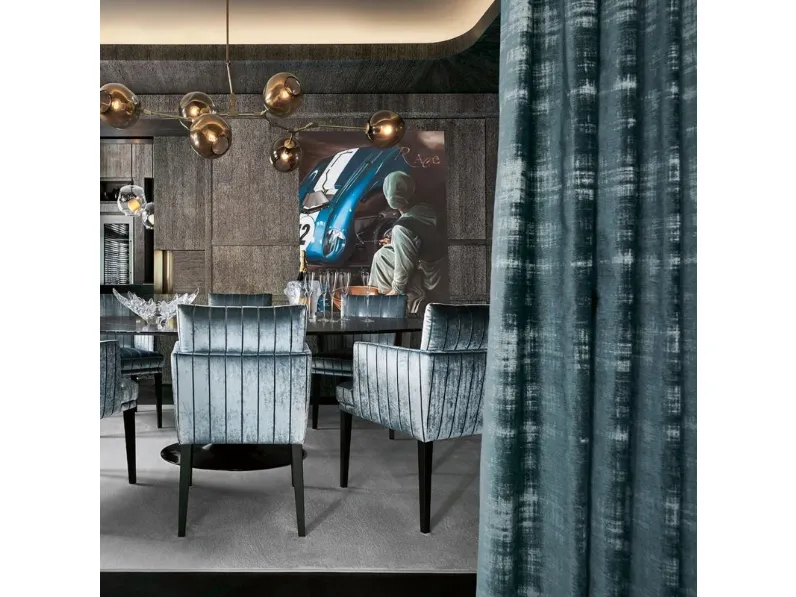 Tenda in velluto in tinta unita effetto mélange comp 10 di Cigierre