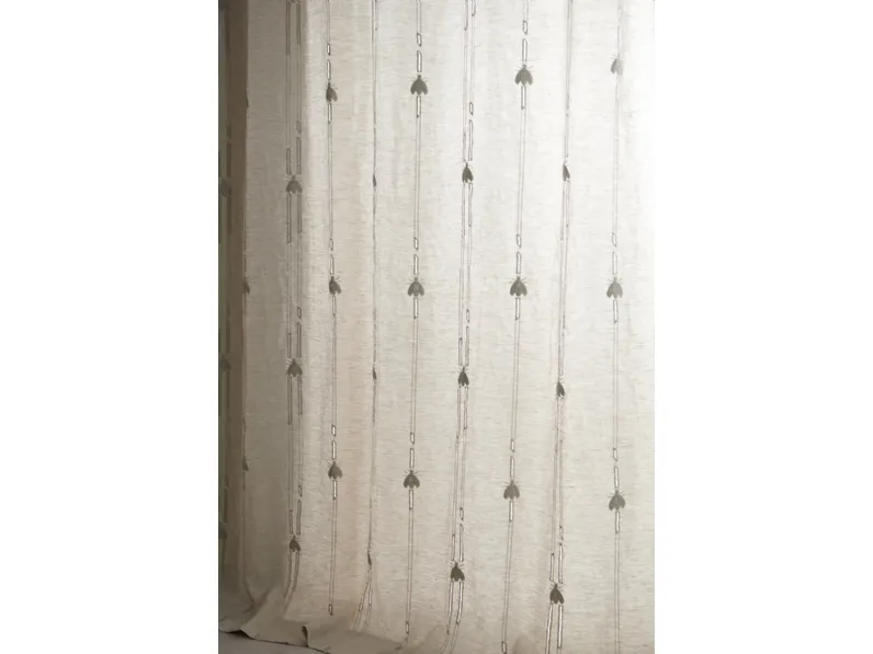 Tenda Phoebe in lino ricamata con api e righe di Mastro Raphael