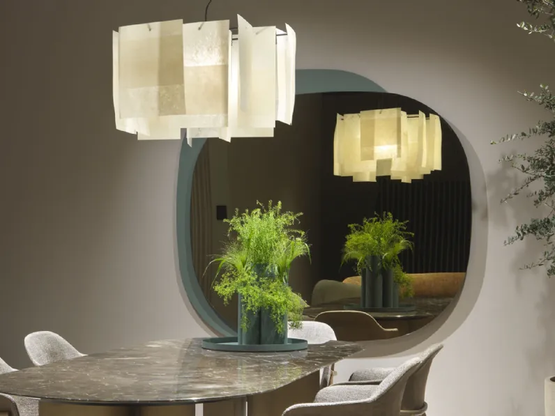 Specchio di design con cornice in MDF laccato Theo di Marelli